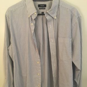 IZOD Blue Pinstripe Button Down Shirt